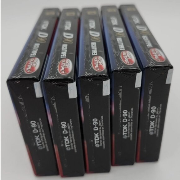 5 pk TDK D90 Blank Audio Cassette Tapes High Output ICEI/Type I BRAND NEW SEALED - Picture 2 of 7
